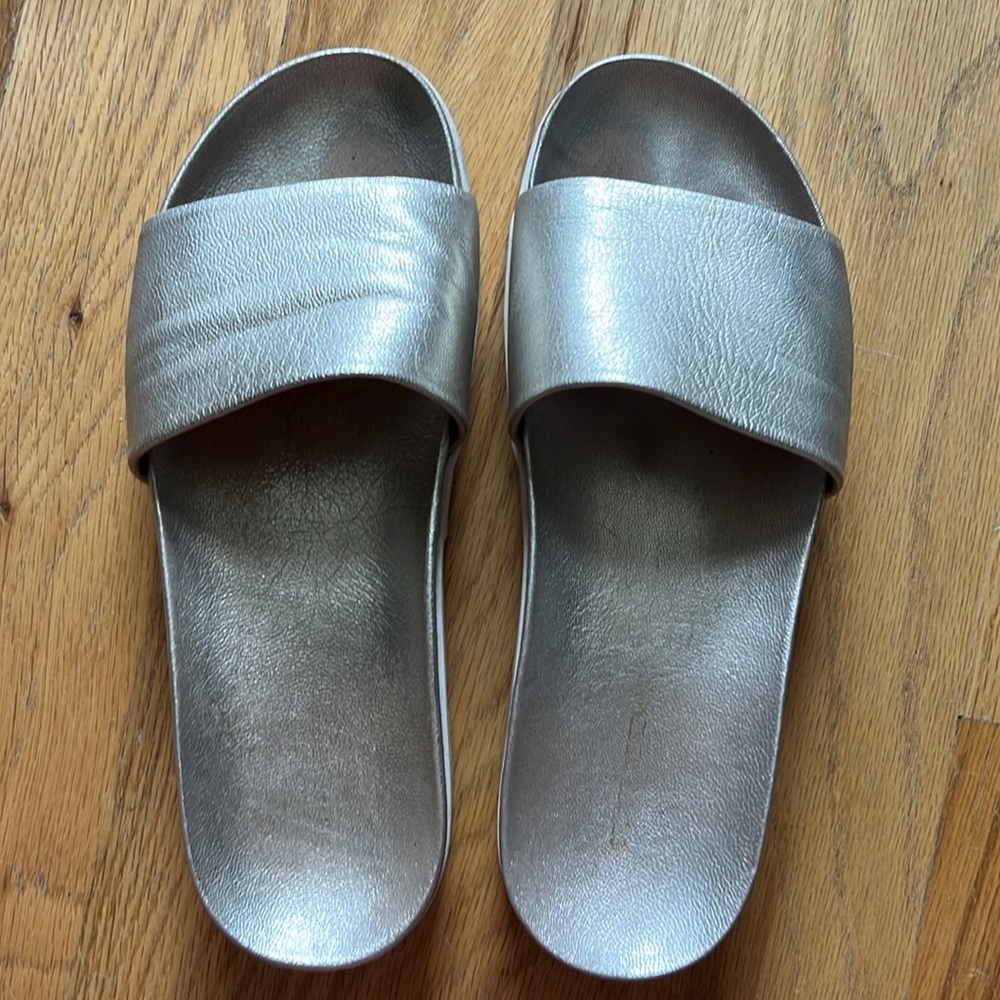 Stuart Weitzman, Metallic Platform Sandals - image 1